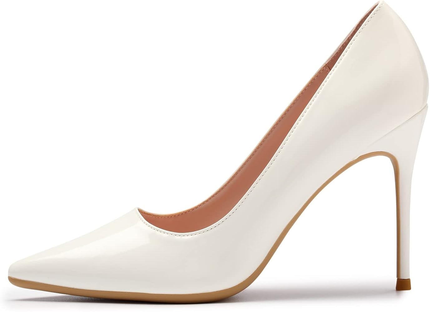 Elisabet Tang High Heels, Womens Pointed Toe Slip on Stilettos Party Wedding Pumps Basic Shoes | Amazon (US)