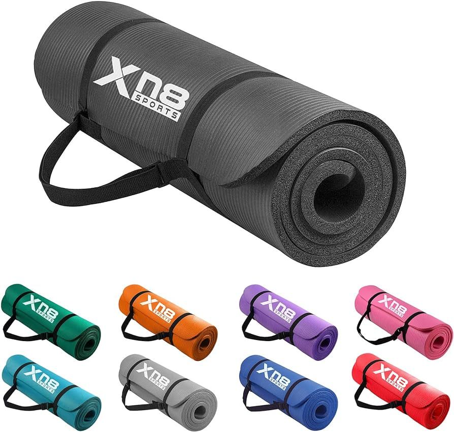 Xn8 Yoga Mat 15mm Thick NBR Exercise Mat with Carrying Strap Non-Slip Yoga Mats for Women Men Pil... | Amazon (UK)