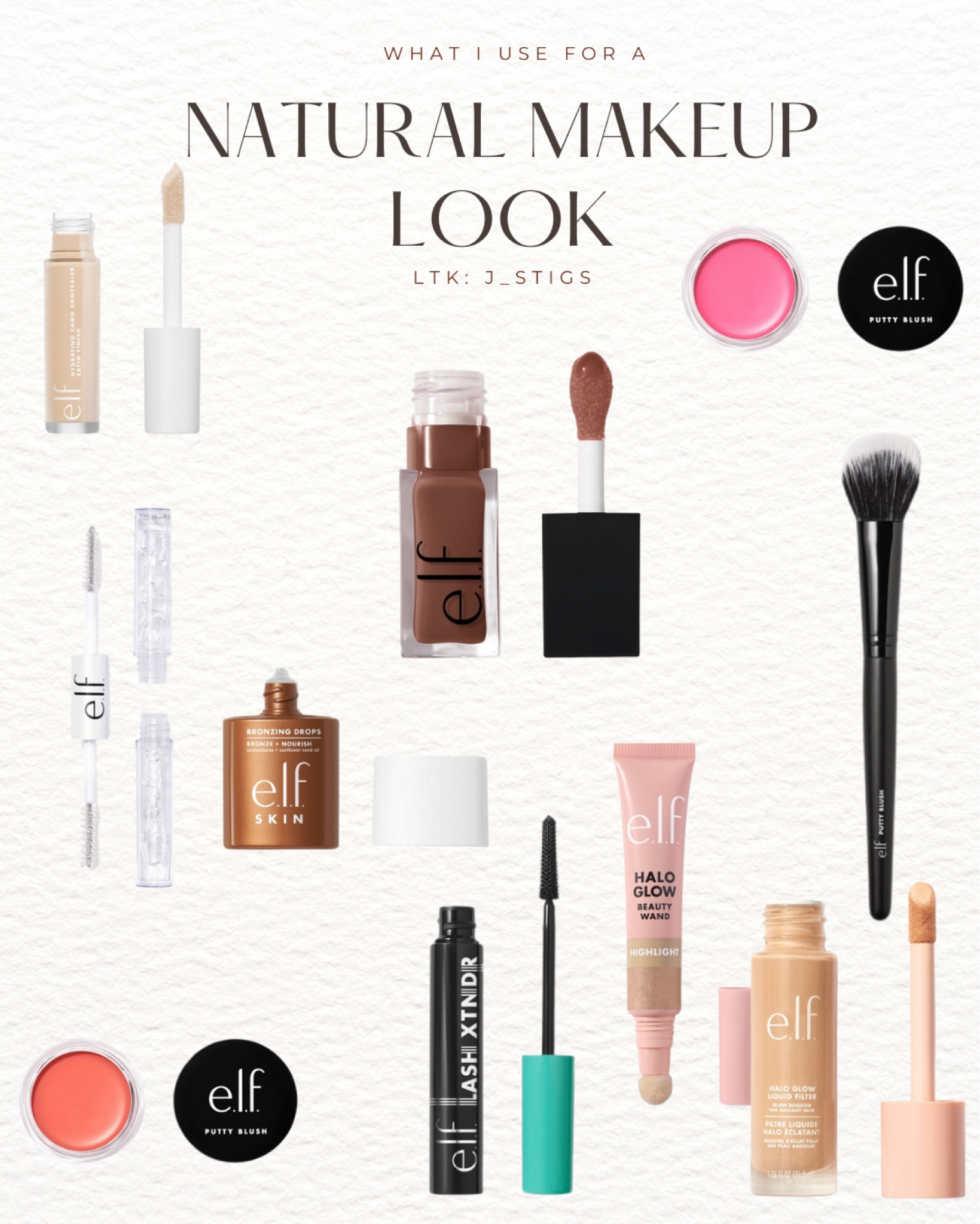 Everything I use for a natural makeup look. These products always leave me with a  glow. The cream blush is one of my favorites. The mascara was gifted to me for being a beauty squad member. #makeup #lashes

#LTKbeauty #LTKstyletip #LTKU