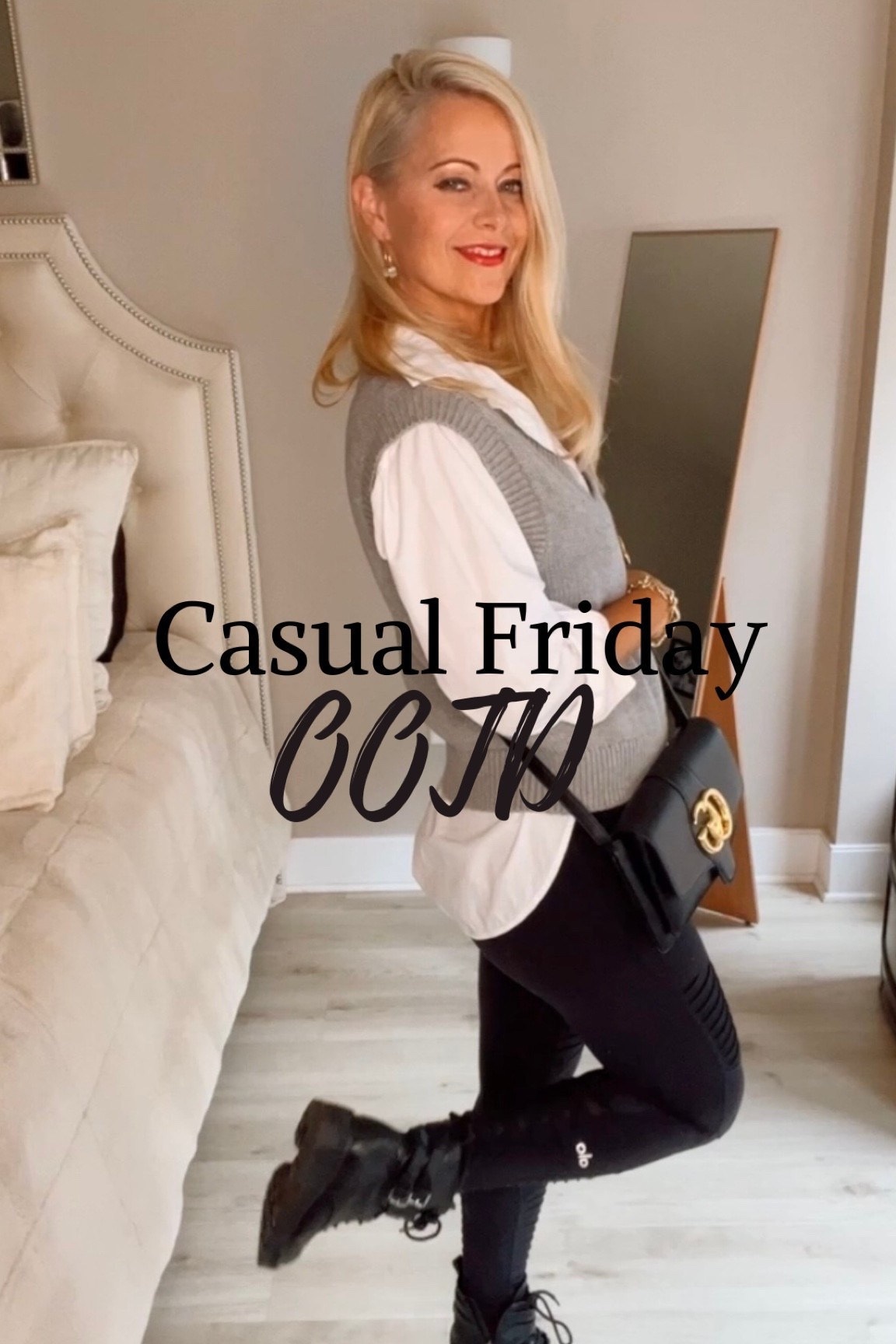 ✨Rate this OOTD from 1-10✨

Happy Friday! 

Save for future reference and share with a friend. 🥰

White button up: @asos
Sweater vest: @abercrombie
Leggings: old
Bag: @gucci
Boots:  @nordstrom