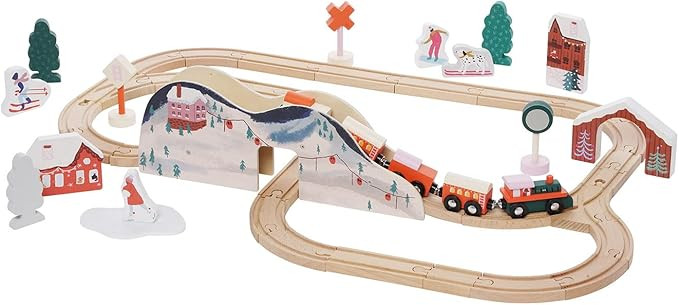 Manhattan Toy Alpine Express 49-Piece Wooden Toy Train Set with Scenic Accessories for Toddlers 3... | Amazon (US)