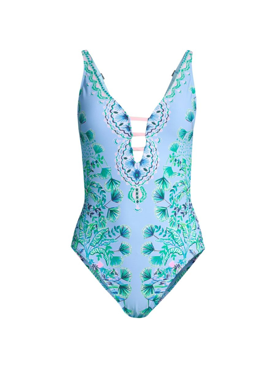 Jaspen V-Neck One-Piece Swimsuit | Saks Fifth Avenue