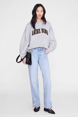 Miles Sweatshirt Anine Bing Leopard - Heather Grey | Anine Bing