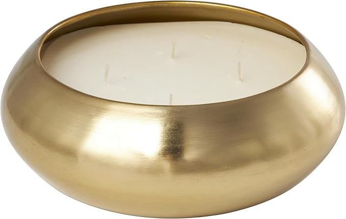 Deco 79 Metal Decorative Candle Jasmine Scented Wide Dome Shaped 60 oz 4 Wick Aromatherapy Candle... | Amazon (US)