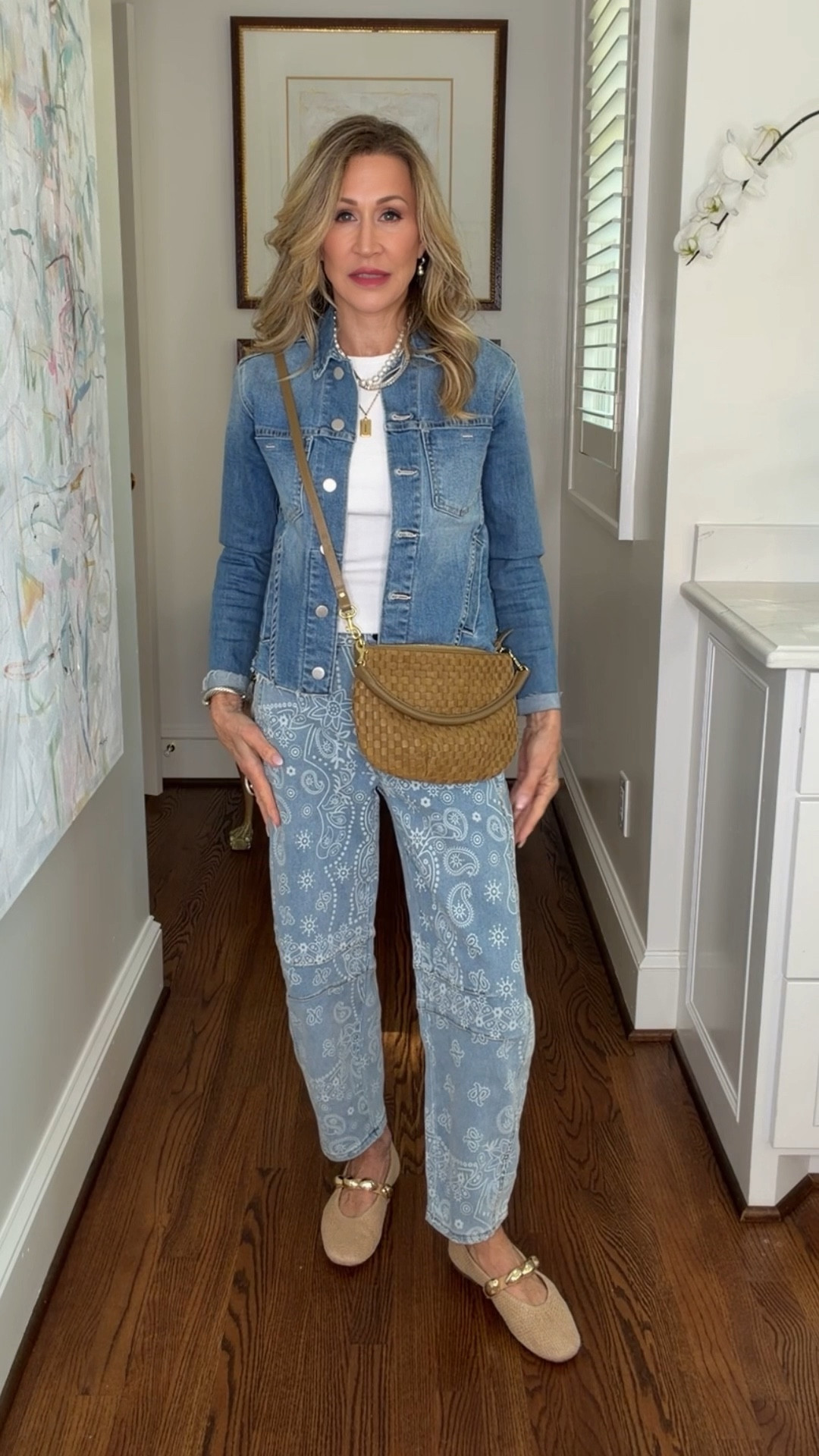 Everyday look for a cooler spring day featuring the cutest bandana print barrel leg jeans from Amazon!  I paired them with raffia Mary Jane’s, a woven crossbody bag, a white tank and jewelry from Hart.


#LTKSeasonal #LTKOver40 #LTKootd