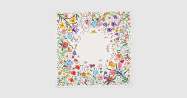 Flora print silk carré | Gucci (US)