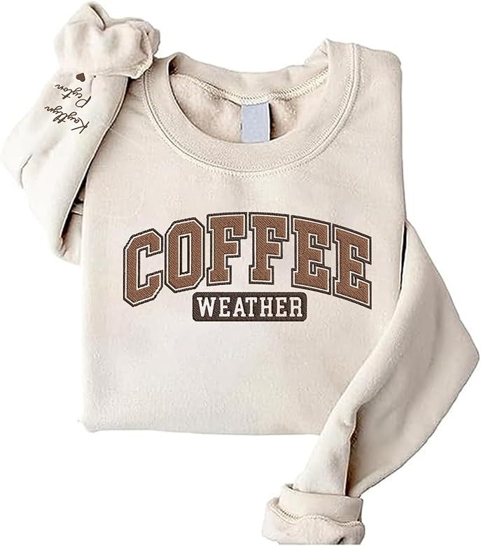 GodLover Personalized Embroidered Coffee Sweatshirt | Amazon (US)