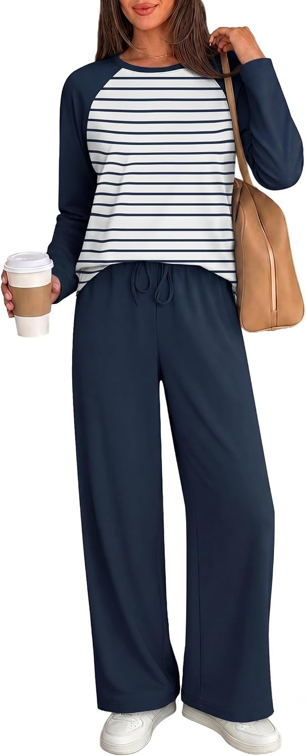 WIHOLL Women's Wide Leg 2 Piece Lounge Sets | Amazon (US)