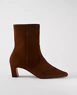 Suede Skinny Heel Bootie | Ann Taylor