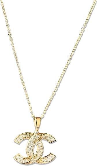 "Stylish CZ Double C Letter Necklace - 18K Gold Plated Women's Gift Idea - Women's Jewelry Access... | Amazon (US)
