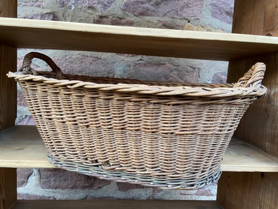 Ref 479 French Laundry Basket Vintage Basket Rattan Wicker | Etsy Canada | Etsy (CAD)