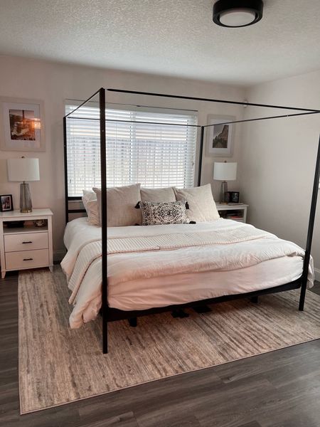 Minimalist modern main bedroom on a budget. Sometimes simple is more 🤍 
