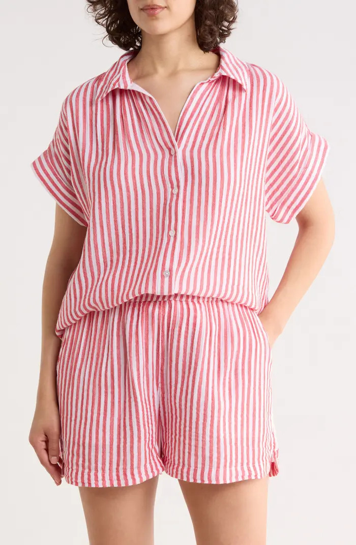 Caslon\u00ae Duo Gauze Button-Up Shirt | Nordstromrack | Nordstrom Rack