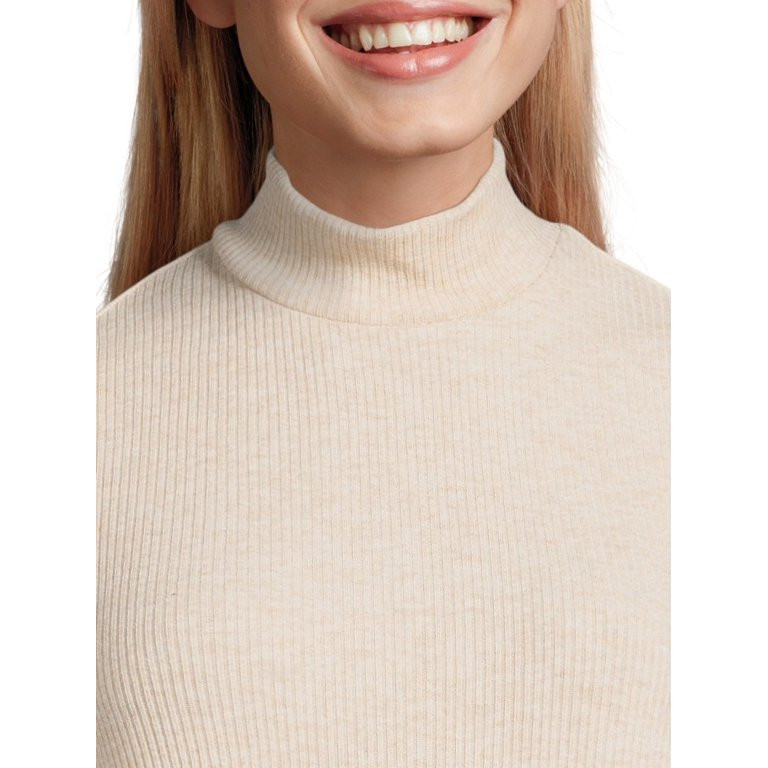 Time and Tru Women's Knit Swing Dress with Mock Neck, Sizes XS-XXXL | Walmart (US)