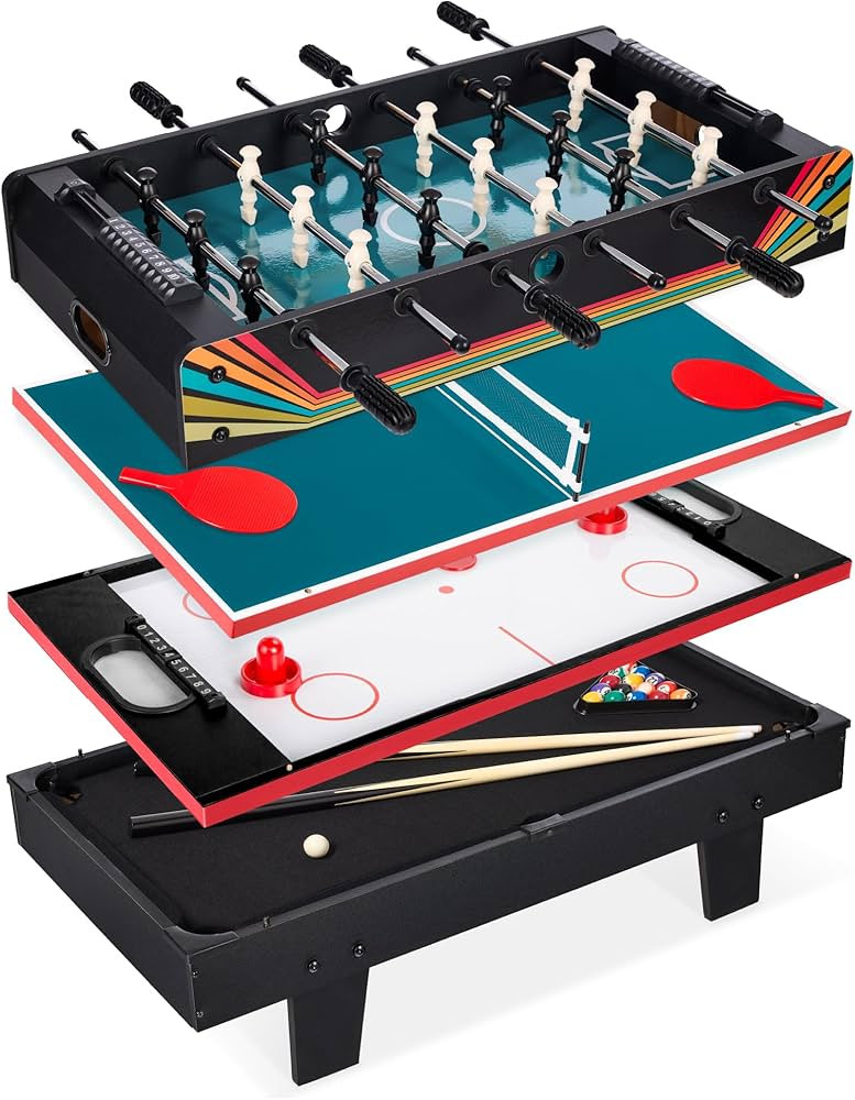 Best Choice Products 4-in-1 Multi Game Table, Childrens Combination Arcade Set for Home, Play Roo... | Amazon (US)