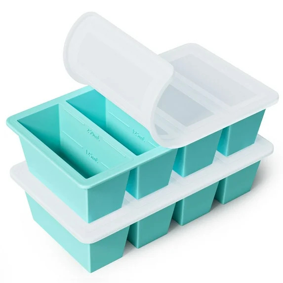 TINANA Silicone Freezer Tray with Lid 2 Pack, 1 Cup Freezing Food Molds, Make Perfect Soups, Extr... | Walmart (US)