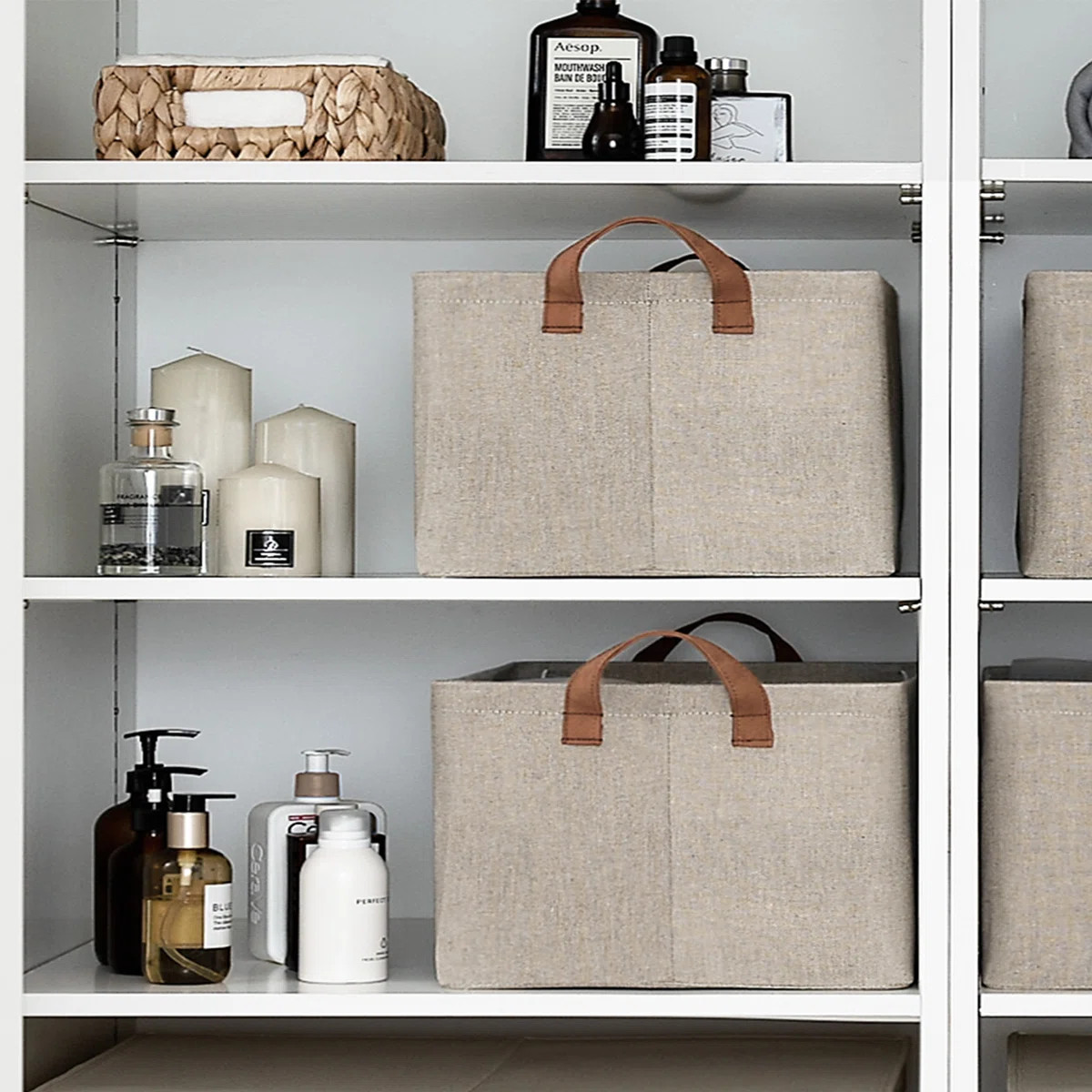 Fabric Storage Bins with Handles, Foldable Bins for Shelves, Closet, Dorm (Set of 2) | Wayfair North America