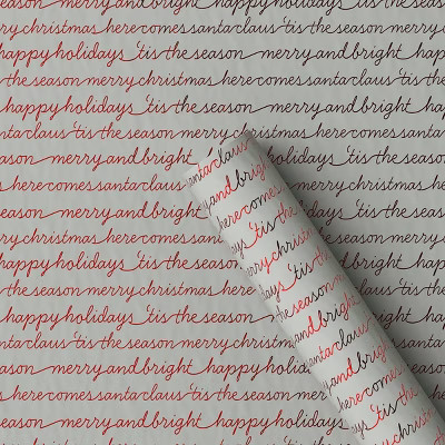30" 20 sq ft Christmas Roll Wrap Holiday Sentiments on Gray - Wondershop™ | Target