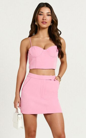 Ariana Mini Skort - High Waisted Skort in Pink | Showpo (US, UK & Europe)