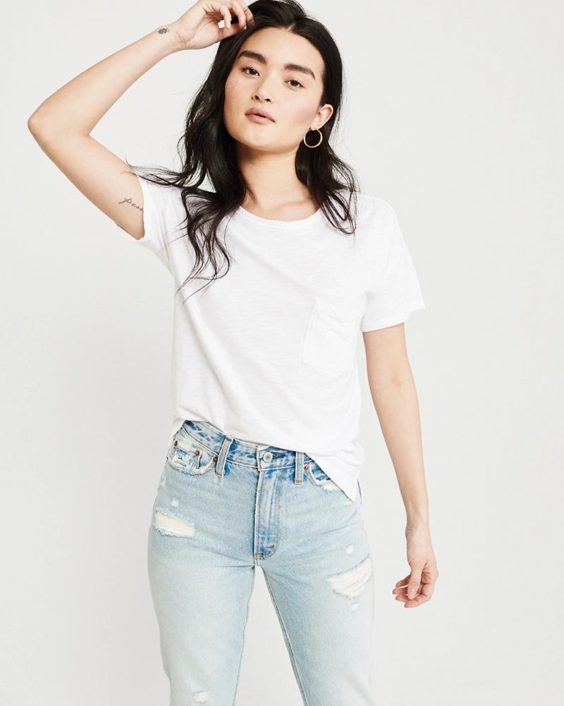 Drop-Shoulder Pocket Tee | Abercrombie & Fitch US & UK