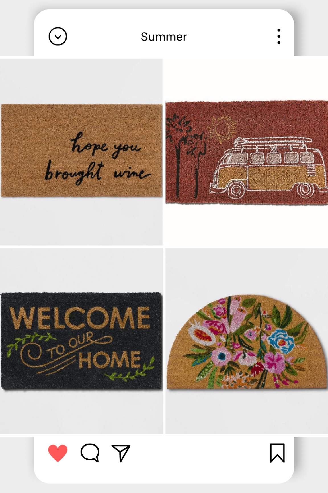 Summer doormats 

Home decor
Outdoor decor
Outdoor style 
Target home #LTKhome #LTKunder50

#LTKSeasonal