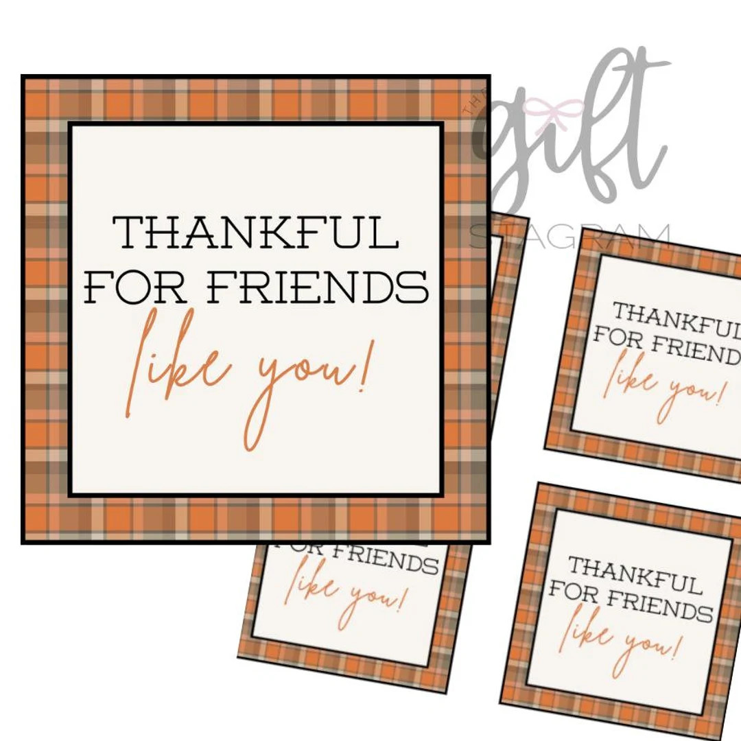 Thankful for Friends Like You Gift Tag DIGITAL DOWNLOAD Host Thank You Gift Tag Thank You Gift Id... | Etsy (US)