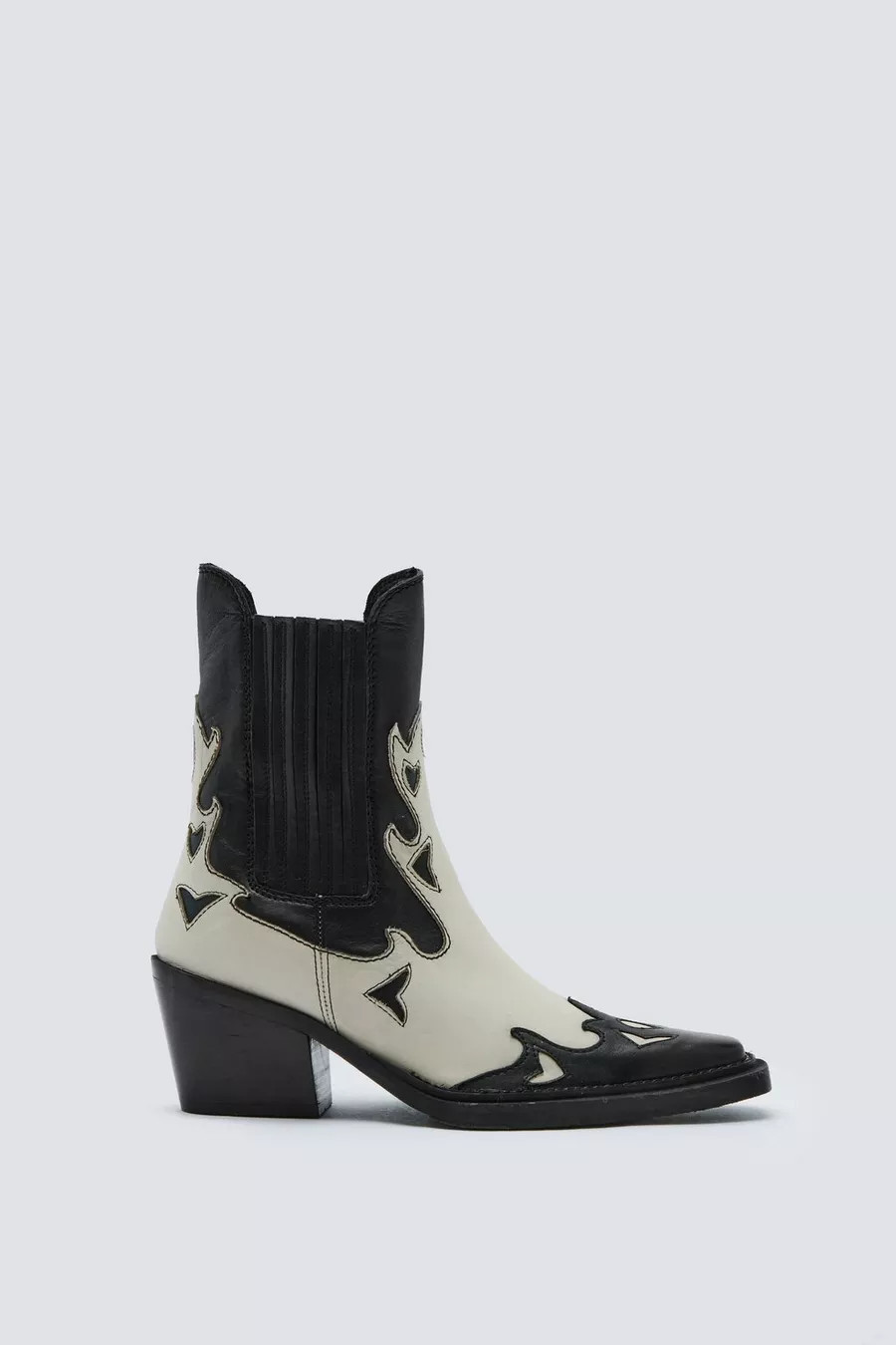 Real Leather Contrast Ankle Western Boot | Nasty Gal (US)