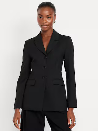 Fitted Button-Front Blazer | Old Navy (US)