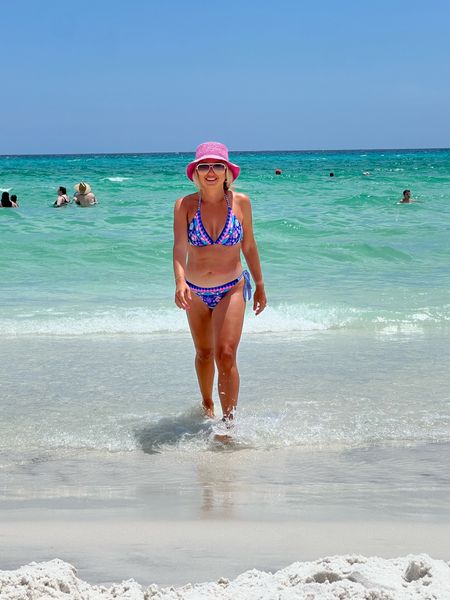 Pink bucket hat
Quay sunglasses 
Swimsuit size small

#LTKswim #LTKunder50 #LTKunder100