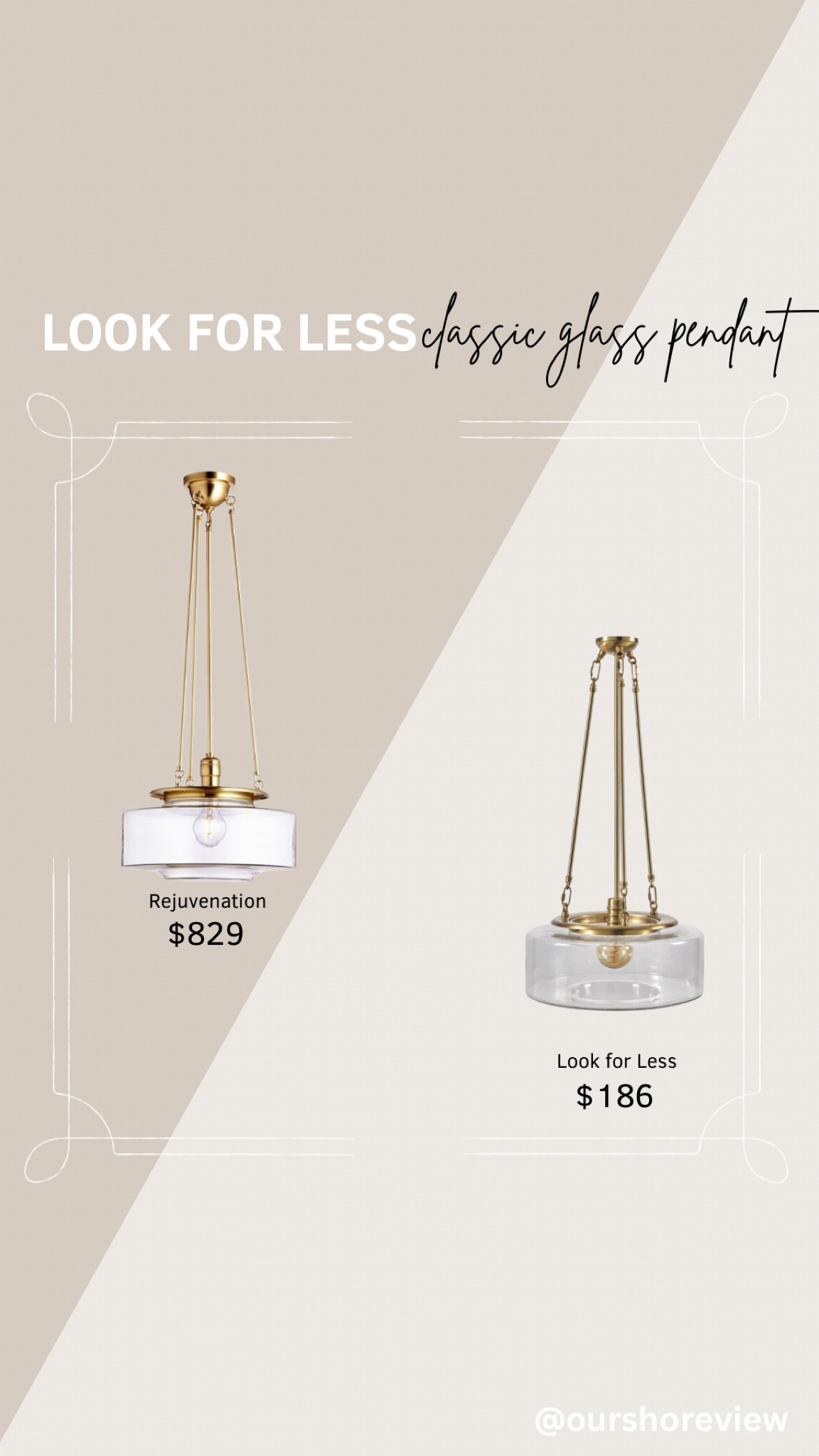 Classic classic pendant light, Rejuvenation hood classic pendant light look alike, Rejuvenation look for less, Rejuvenation dupe, splurge or save light fixture, kitchen island lights

#LTKStyleTip #LTKHome #LTKSaleAlert