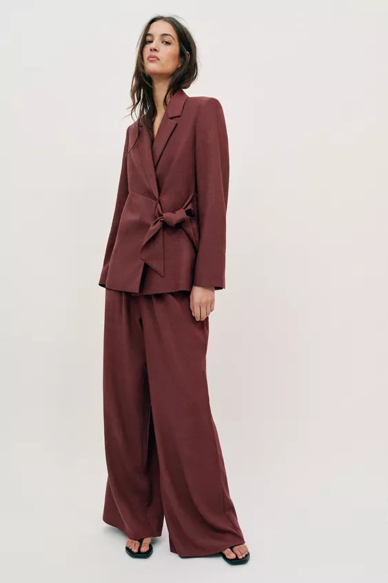 WIDE LEG LINEN PANTS SET | Zara US