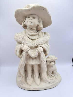 Vintage Austin Art Sculpture Dee Crowley Bright Eyes "Dress up" Girl & Dog 1987 | eBay | eBay US
