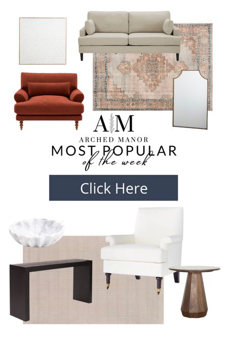 Weekly favorite furniture, affordable sofa, area rugs, black console table, armchair, mirror

#LTKsalealert #LTKstyletip #LTKhome