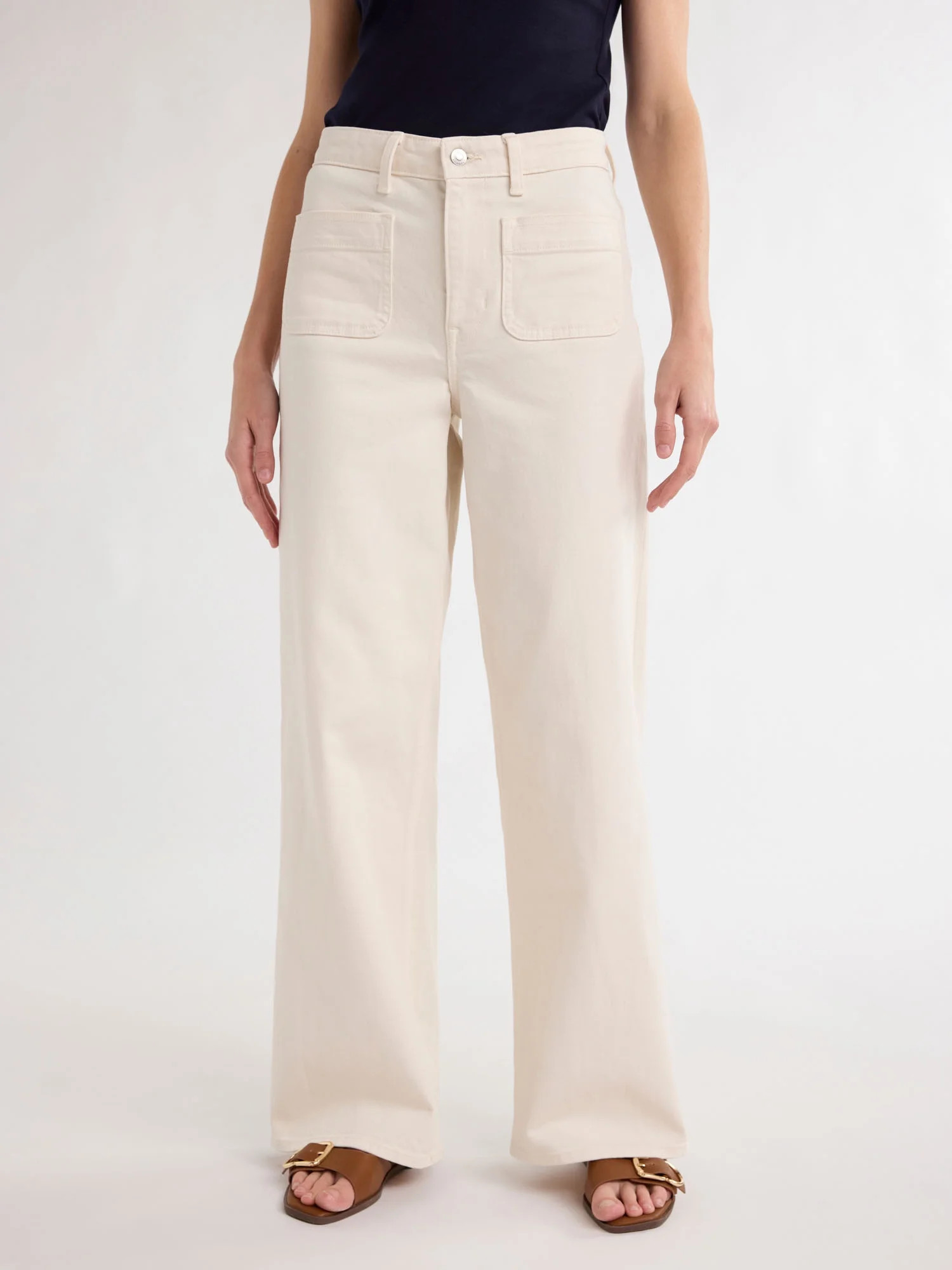 Free Assembly's Women's and Women's Plus Wide Leg Jeans with Patch Pockets, 30", 32", and 34" Ins... | Walmart (US)