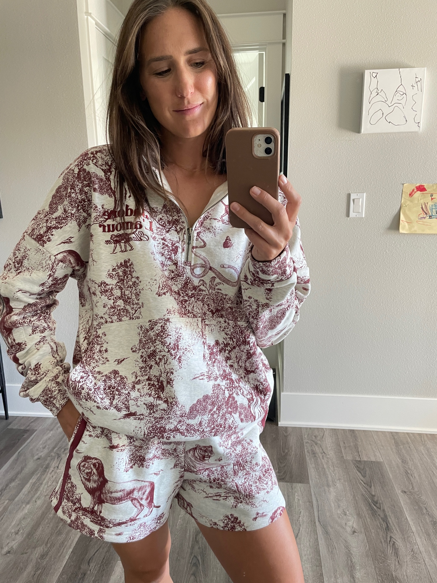 Never regretted a matching set - especially in toile from EllandEmm 🤌🏻 #matchingset #toile #falloutfits #earlyfall #prefall #quarterzip