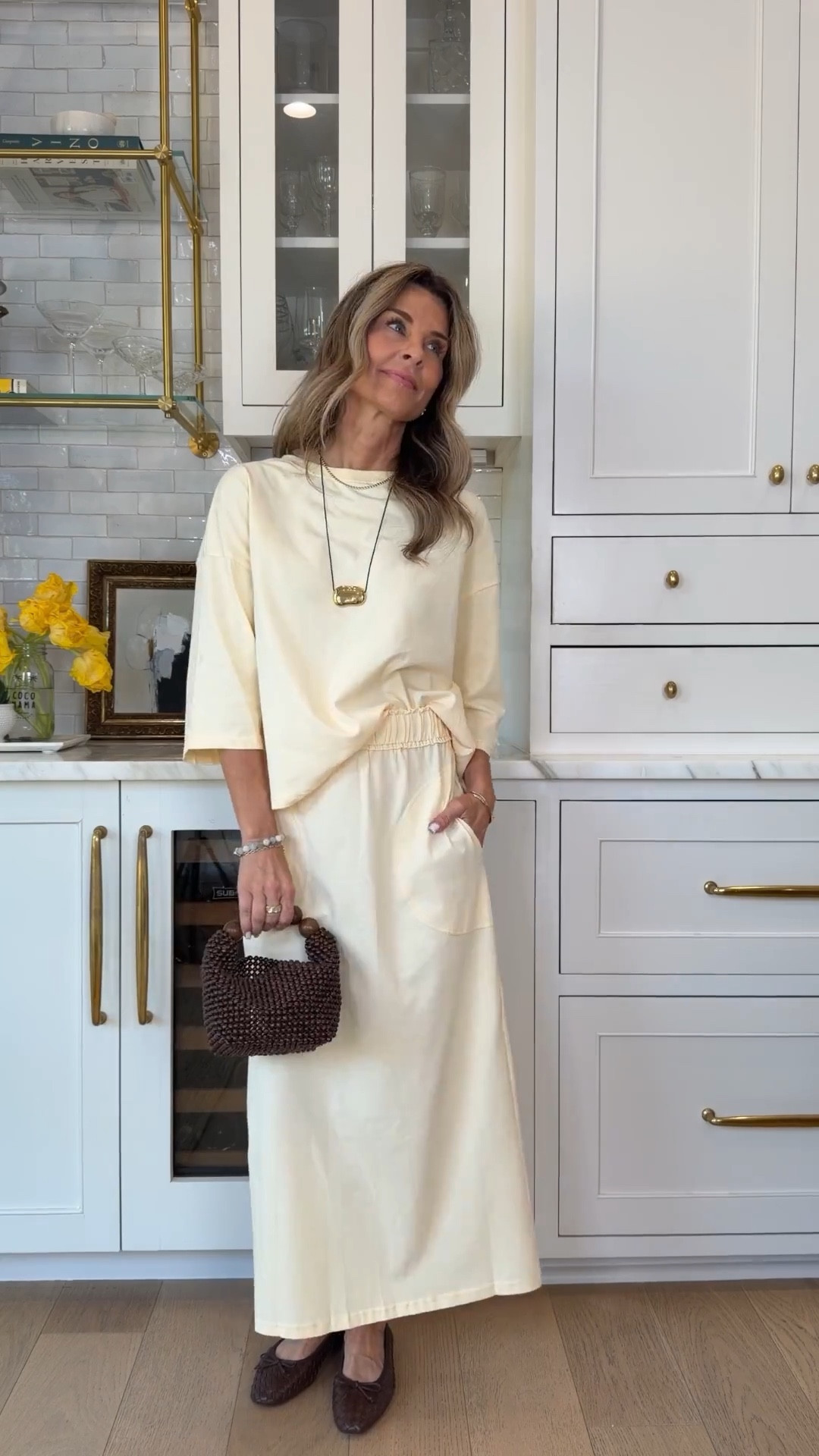 /Designer look for Amazon price! 
Love this set! The back has a cute split hem but completely covers. 
/shoes TTS 
/statement necklace is worth-it. 
/impressed with this new lipgloss. Hydrating and smoothing, blush stays all day! 


#LTKootd #LTKgrwm #LTKOver40