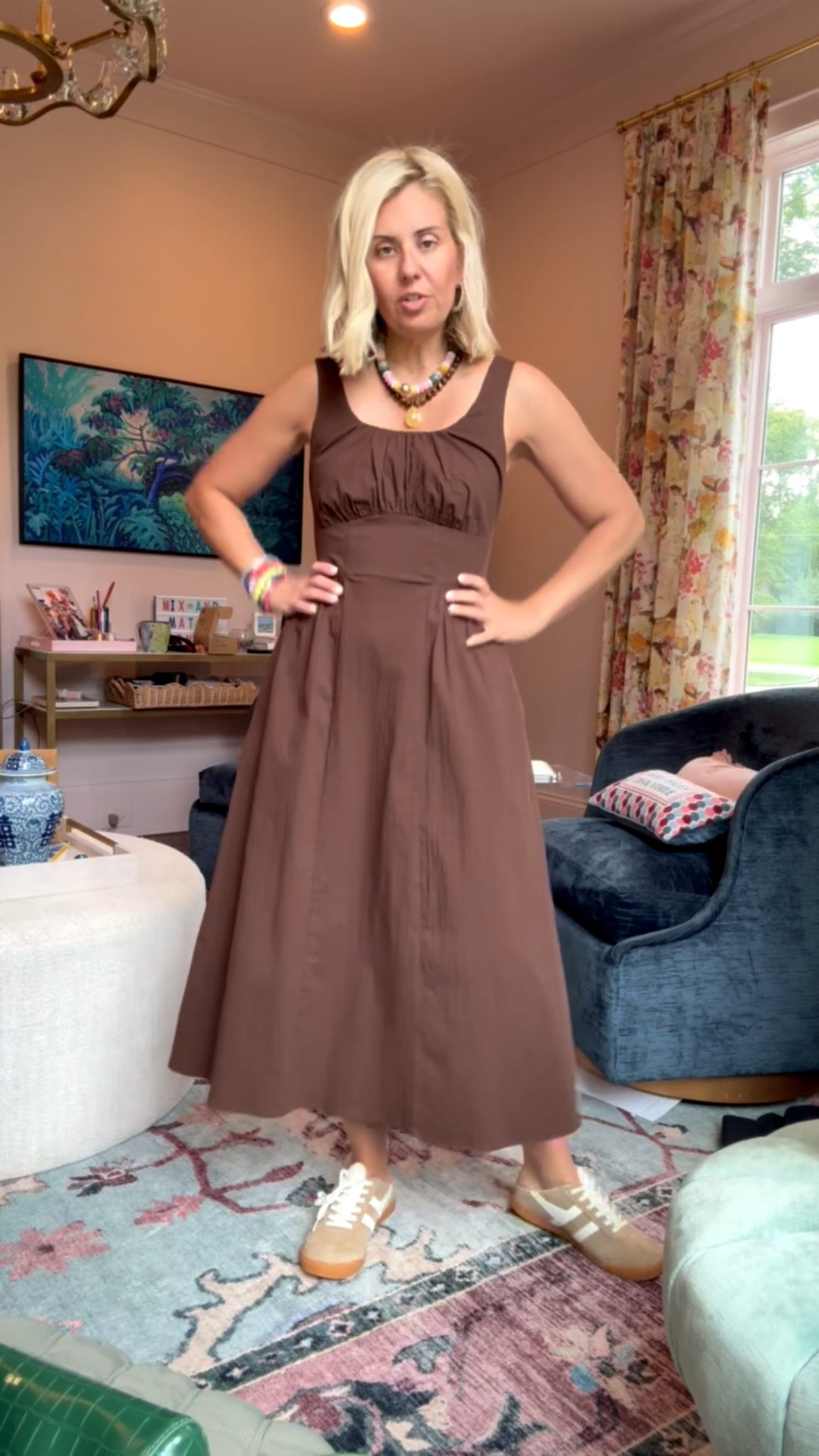 Perfect summer to fall dress! I’m in xs dress and 8 shoe tts. 

Codes: 
*Erin McDermott - mixandmatch for 25% off
*Allie + Bess - Catherine20

#LTKdayinmylife #LTKootd #LTKmomlife
