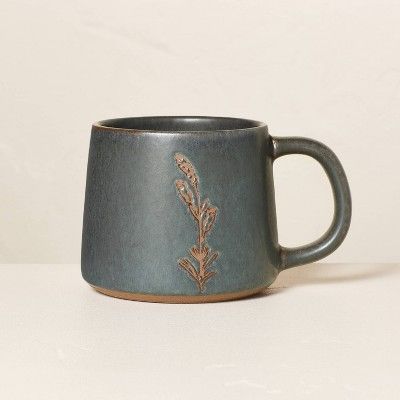 10oz Wheat Stem Stoneware Mug Sterling Blue - Hearth &#38; Hand&#8482; with Magnolia | Target