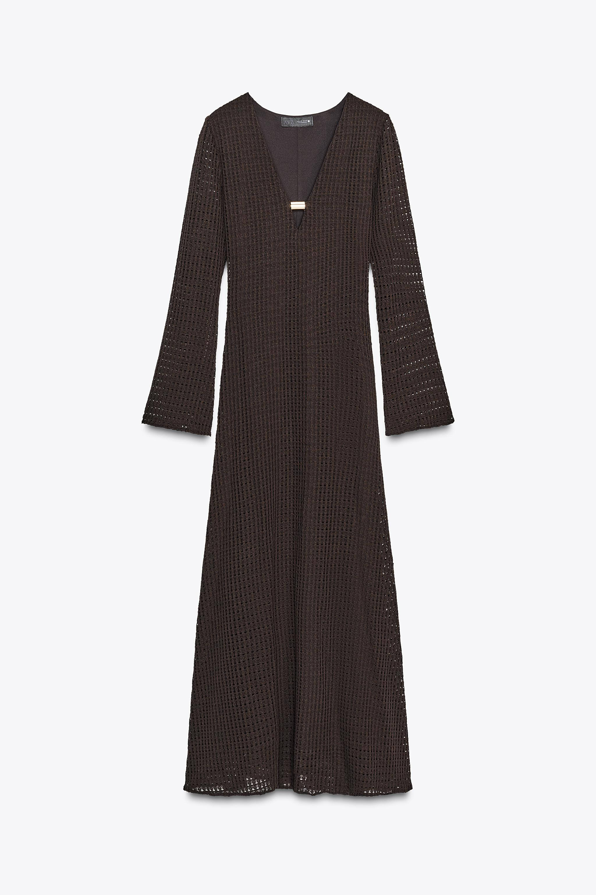 MIDI CROCHET DRESS WITH HARDWARE | Zara US
