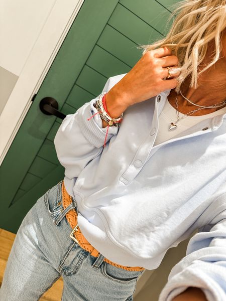 Cropped sweatshirt I sized up to small
Jeans, belt 
On sale
Weekend style
Mom style


#LTKstyletip #LTKover40 #LTKsalealert