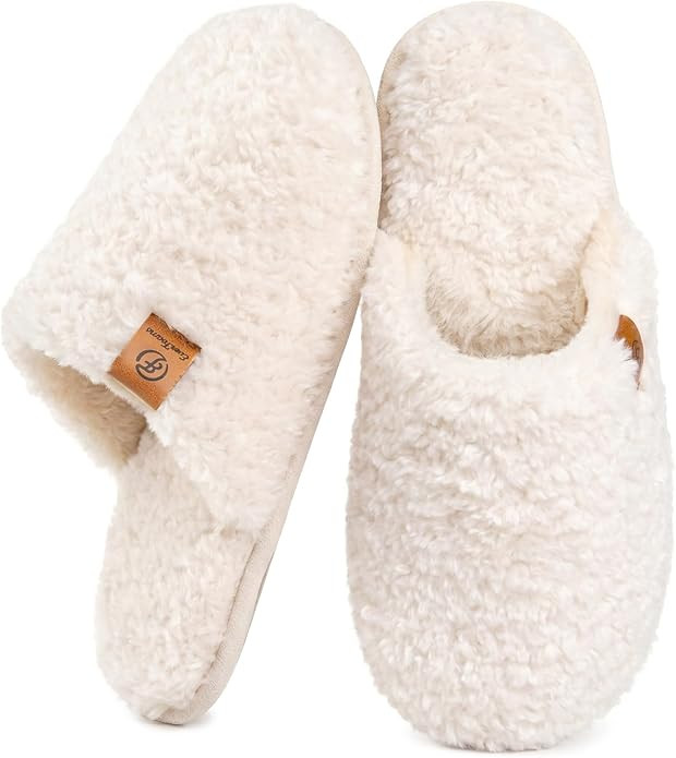 EverFoams Women's Fuzzy Slip-on Slippers Warm Cozy Soft Lightweight Memory Foam Indoor House Shoe... | Amazon (US)