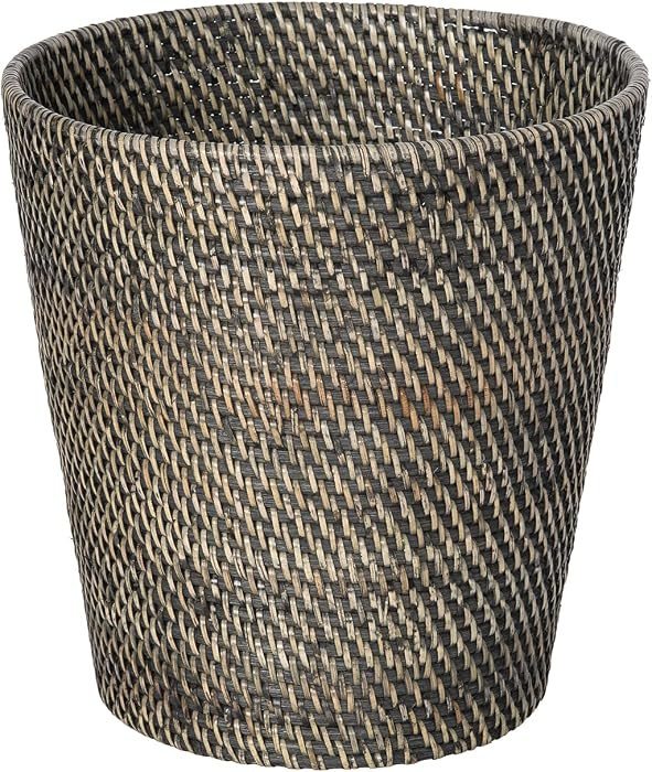 KOUBOO Loma Round Rattan Paper Waste Basket, Trash Can Bathroom, Garbage Bin, Bedroom, Kitchen, O... | Amazon (US)