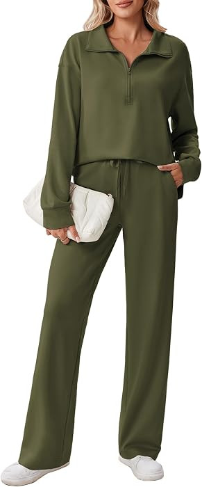 PINSPARK 2 Piece Sets for Women 1/2 Zip Sweatsuit 2026 Matching Outfit Fall | Amazon (US)