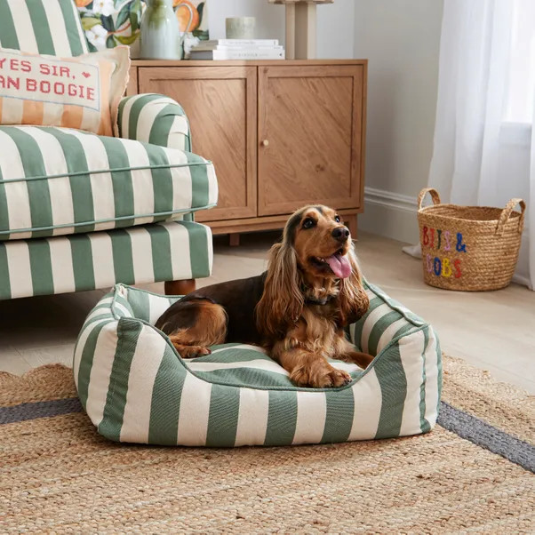 Beatrice Stripe Box Pet Bed | Dunelm