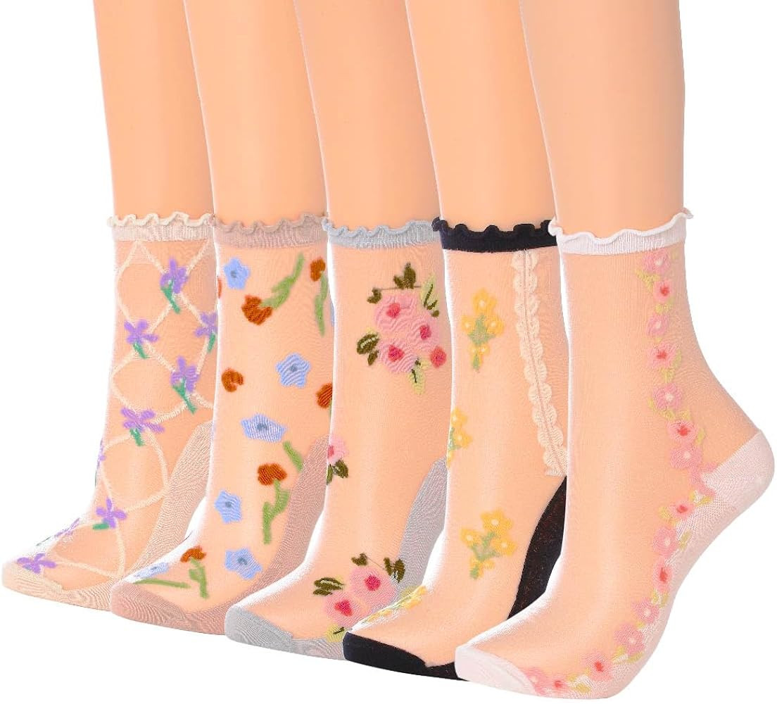 Campsis Women Sheer Socks Sheer Ankle Socks for Women and Girls | Amazon (US)