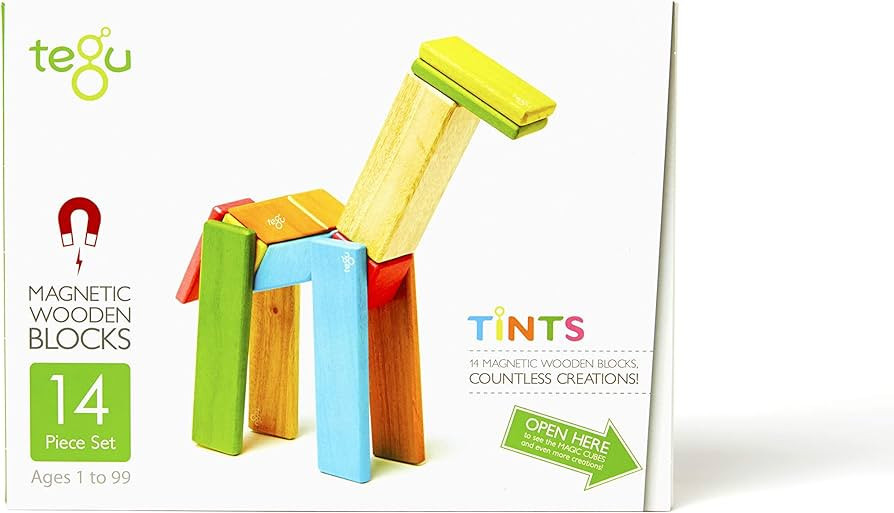 14 Piece Tegu Magnetic Wooden Block Set, Tints | Amazon (US)