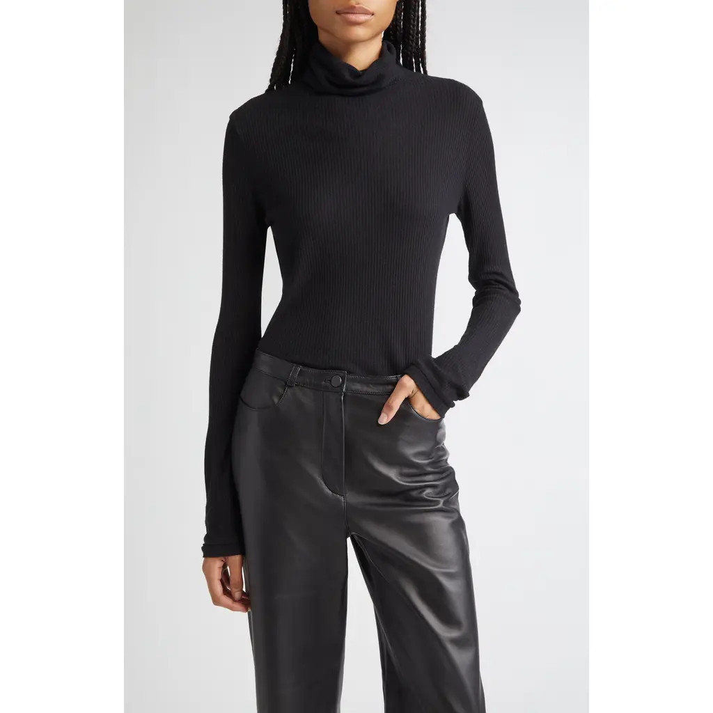 LOULOU DE SAISON Loulou Studio Turtleneck in Black at Nordstrom, Size Large | Nordstrom