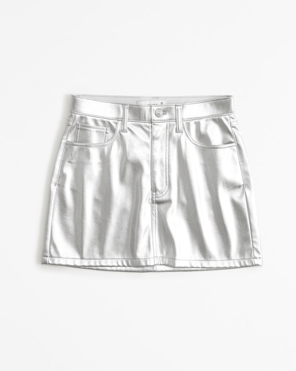 Women's Vegan Leather 5-Pocket Mini Skirt | Women's New Arrivals | Abercrombie.com | Abercrombie & Fitch (US)
