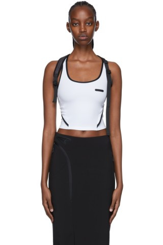 White Polyester Tank Top | SSENSE