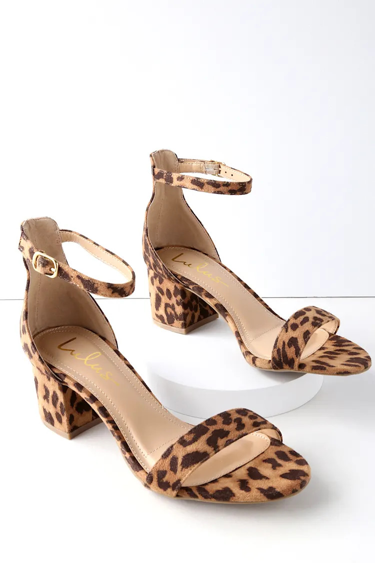 Harper Leopard Suede Ankle Strap Heels | Lulus (US)